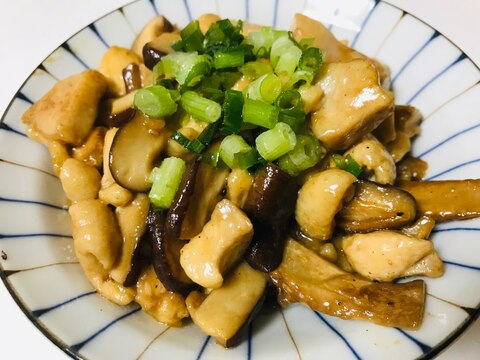 簡単！鶏胸肉と椎茸のレモン醤油炒め♫